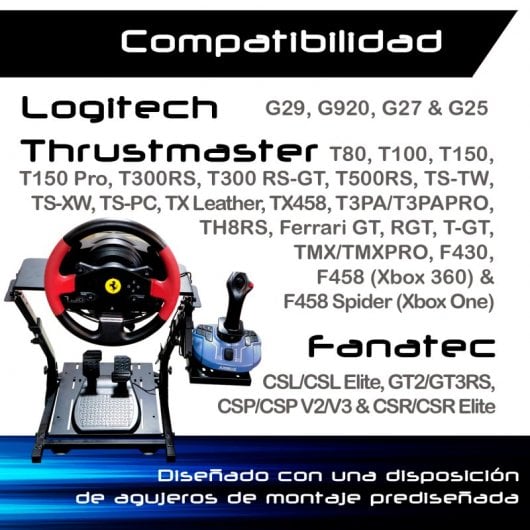 UnicView SV800 Soporte Volante/Pedales para Logitech y Thrustmaster + Soporte Cambios
