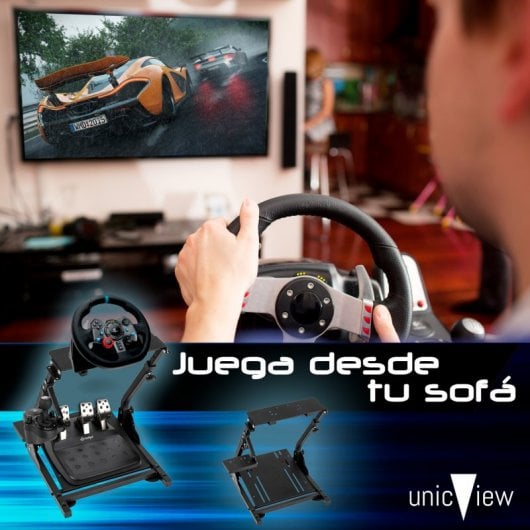 UnicView SV800 Soporte Volante/Pedales para Logitech y Thrustmaster + Soporte Cambios