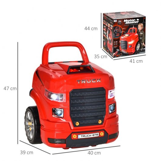Homcom Motor de Camión Infantil 61 Piezas Rojo