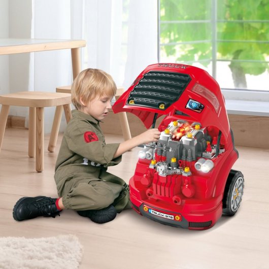 Homcom Motor de Camión Infantil 61 Piezas Rojo