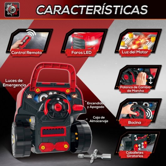 Homcom Motor de Camión Infantil 61 Piezas Rojo