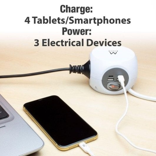 Multiprise Ewent EW3957 3 Prises 2 USB-C 2 USB-A Interrupteur Protection