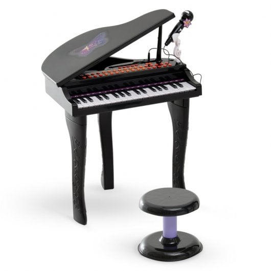 Homcom Piano Electrónico Infantil 37 Teclas con Micrófono y Luces 22 Canciones