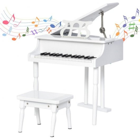 Homcom Piano de Cola Infantil 30 Teclas con Atril Taburete