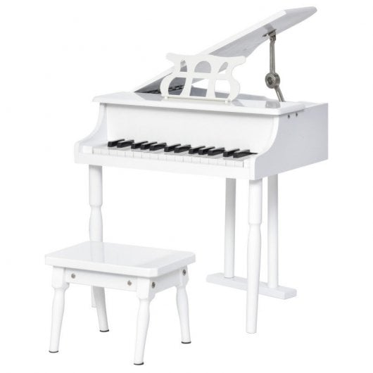 Homcom Piano de Cola Infantil 30 Teclas con Atril Taburete
