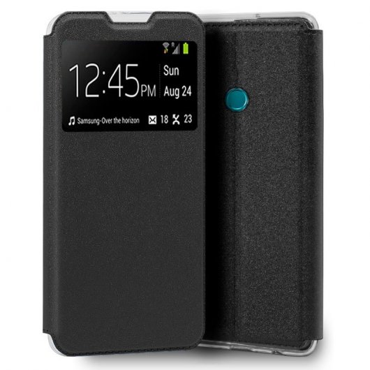 Custodia Flip Cover nera liscia e fantastica per Huawei Honor 9X Lite