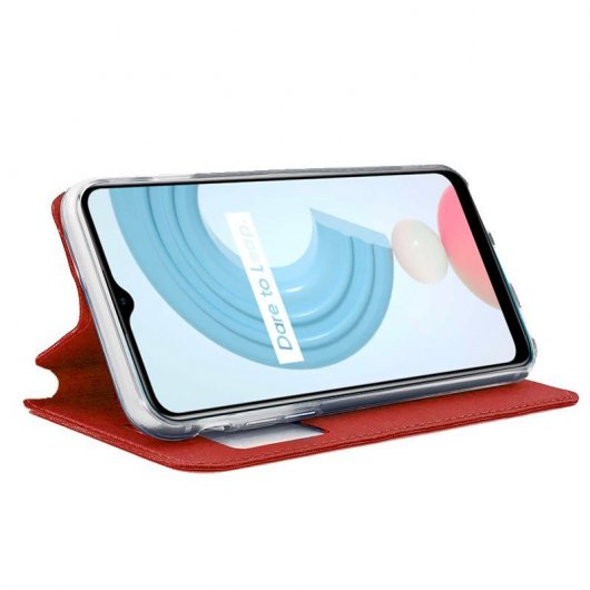Coole schlichte rote Flip-Cover-Hülle für Realme C21