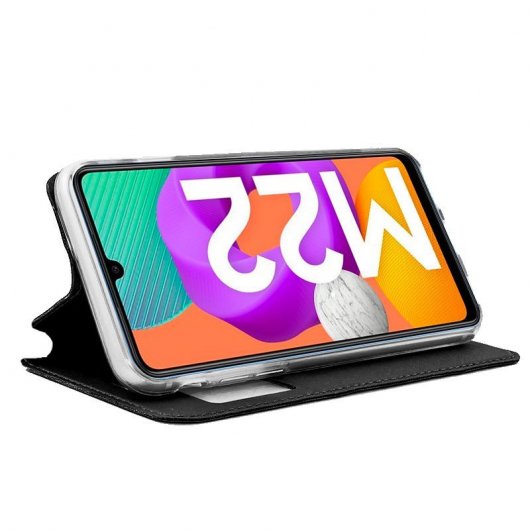 Étui à rabat noir lisse et cool pour Samsung Galaxy M22/M32