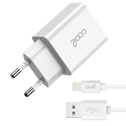 Cool Kit Carregador de Parede + Cabo USB 2.0 a Lightning 1.2m Branco