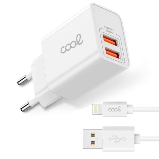 Cool Kit Carregador de Parede + Cabo USB 2.0 a Lightning 1.2m Branco
