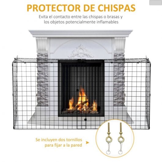 Homcom Protector de Chimenea Ajustable con Alambre de Metal