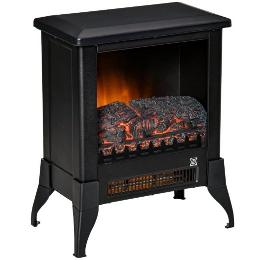 Homcom Chimenea Eléctrica 2000W Negra