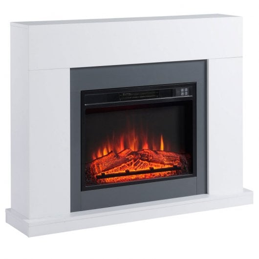 Homcom Chimenea Eléctrica 2000W Blanco