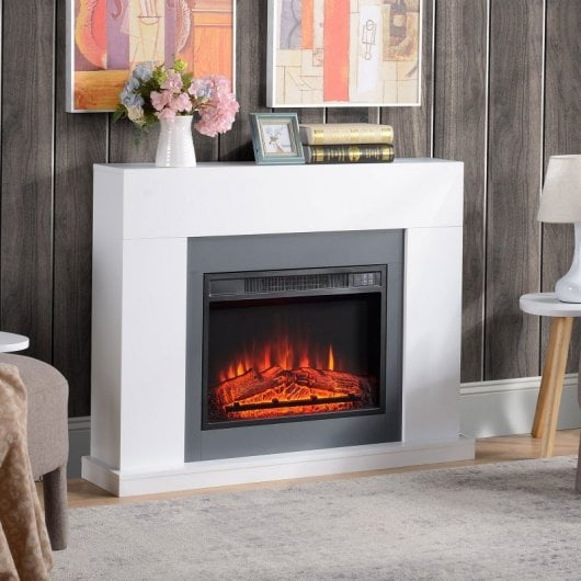 Homcom Chimenea Eléctrica 2000W Blanco