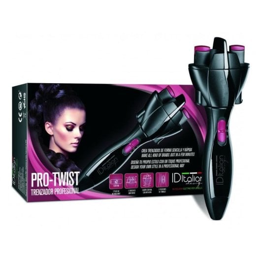 Trenzador Italian Design Pro-Twist Automatique Sans Fil Noir Rose Ergonomique