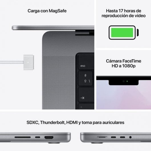 Apple MacBook Pro Apple M1 Pro/16 GB/512GB SSD/14.2" Gris Espacial