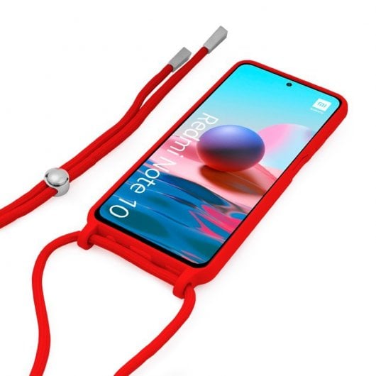 Cool Funda Cordón Liso Roja para Xiaomi Redmi Note 10/Note 10S