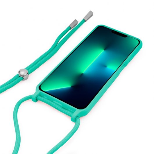 Custodia con cavo liscio Cool Mint per iPhone 13 Pro