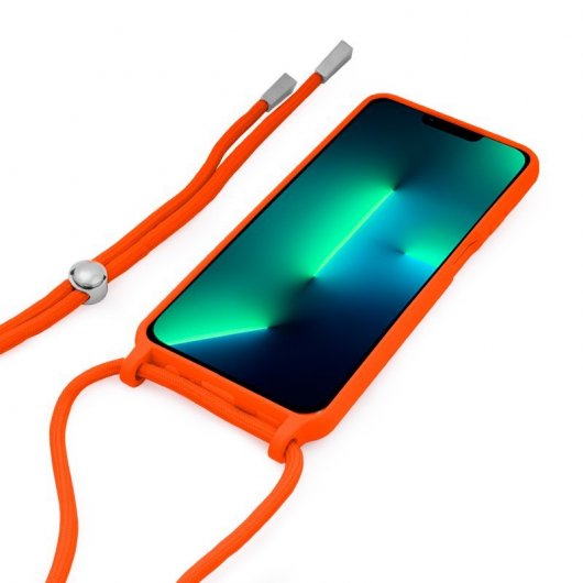 Cool Funda Cordón Liso Salmón para iPhone 13 Pro