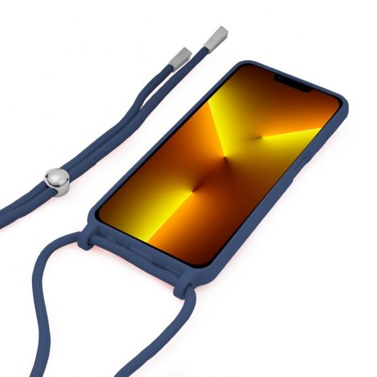 Cool Funda Cordón Liso Marino para iPhone 13 Pro Max