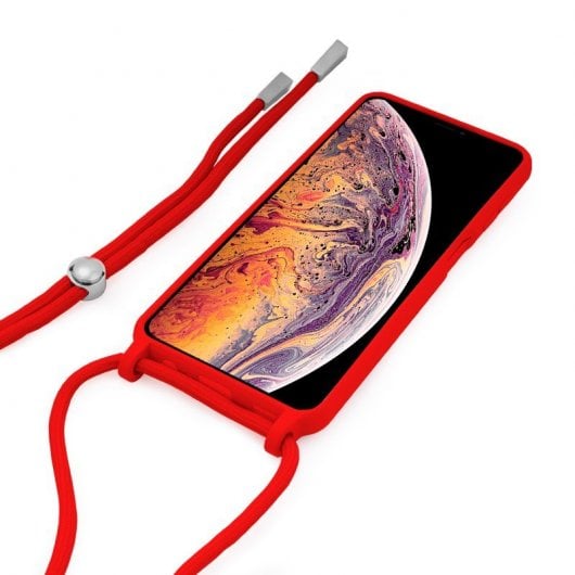 Cool Funda Cordón Liso Roja para iPhone XS Max