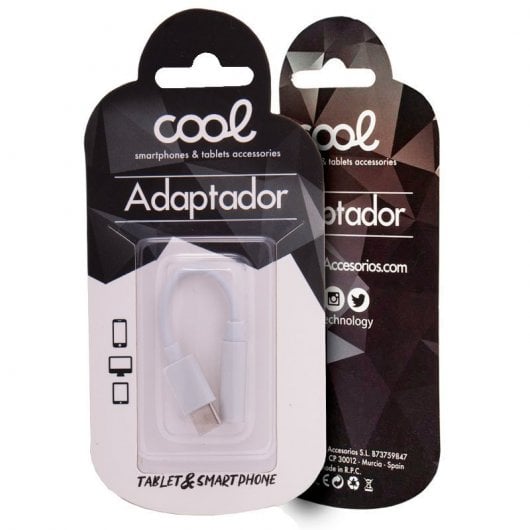 Cool Adapter Stecker Typ C auf Klinke 3,5 mm Digital Universal Weiß