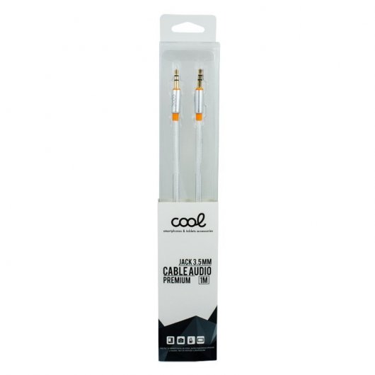 Cool Cable Jack 3.5mm Macho/Macho 1m Nylon Plateado