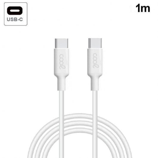 Cooles Universalkabel USB Typ-C Stecker/Stecker 3A 1m Weiß