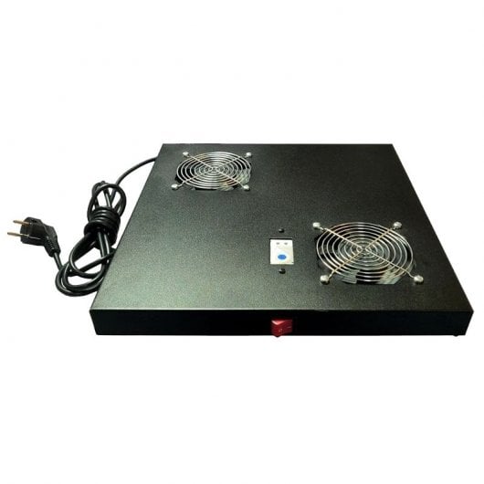 Phasak PHC 5656 Gruppo di ventilazione 6x120 mm con termostato 1U per armadio rack da 19" Nero