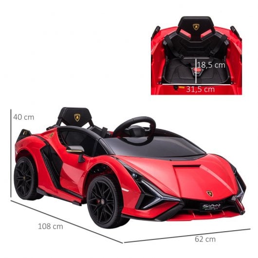 Homcom Coche Eléctrico Infantil con Licencia Lamborghini SIAN 12V