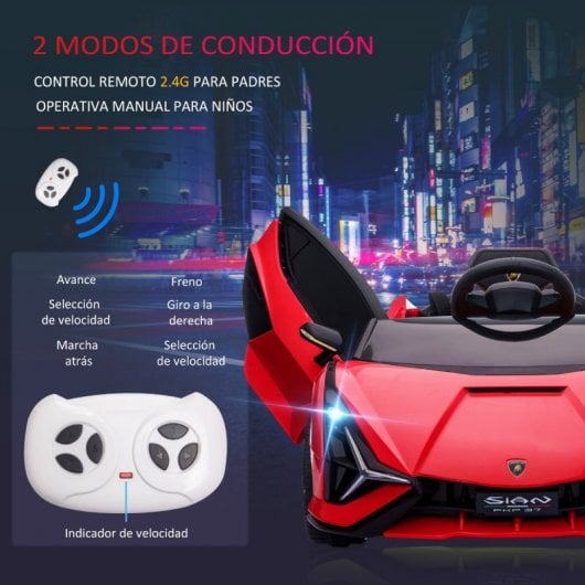 Homcom Coche Eléctrico Infantil con Licencia Lamborghini SIAN 12V