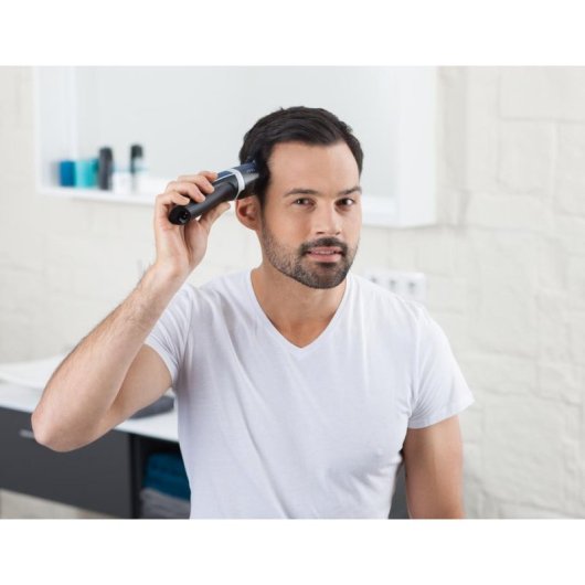 Máquina de Cortar Cabelo Rowenta Wet&Dry TN5120 Sem Fios 29mm 45min 2 Pentes À Prova de Água