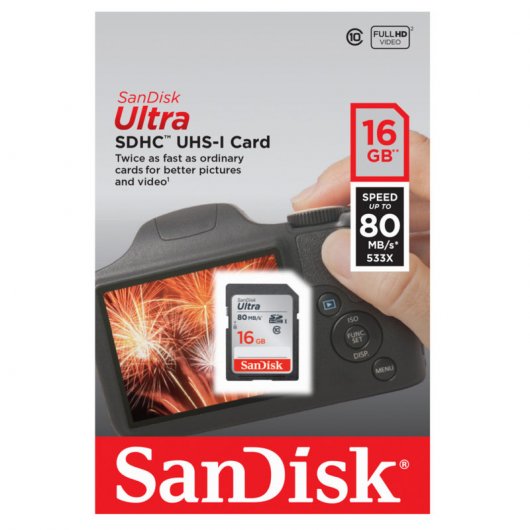 Sandisk Ultra SDHC 16GB Clase 10 UHS-I