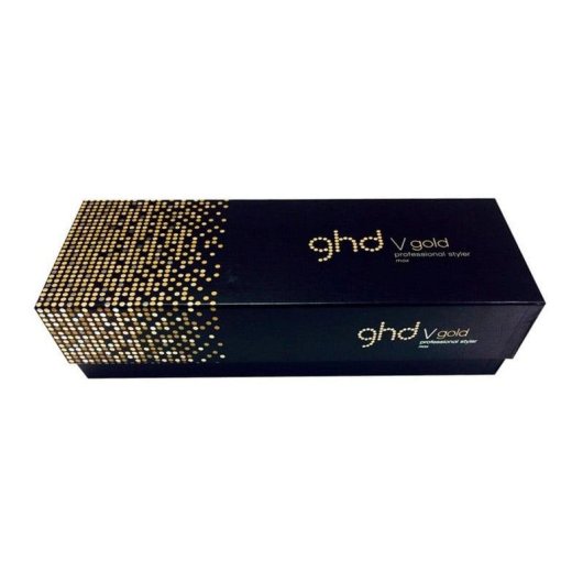 Prancha de Cabelo Cerâmica Profissional GHD V Gold Max Styler Placas Largas Desligamento Automático Preto