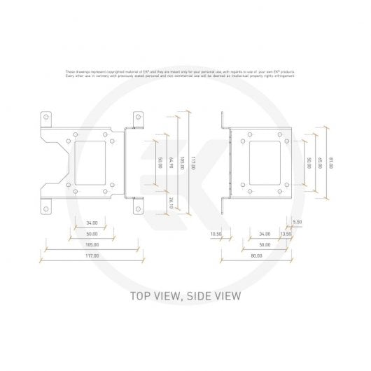 EKWB EK-UNI Support de pompe verticale pour ventilateur 120 mm