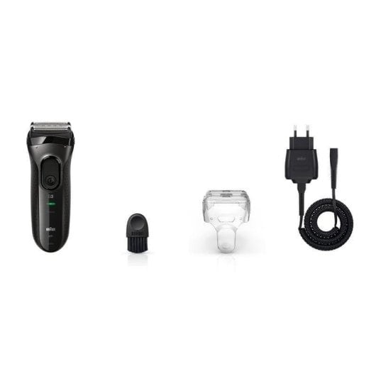 Rasoir pour Visage Braun Series 3 3000s Sans Fil 45min Résistant à l'Eau 3 Grilles Charge Rapide