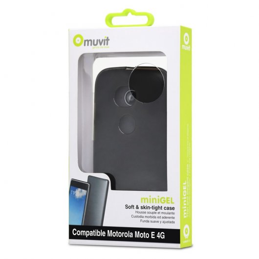 Muvit Funda Minigel Negra para Motorola Moto E 4G