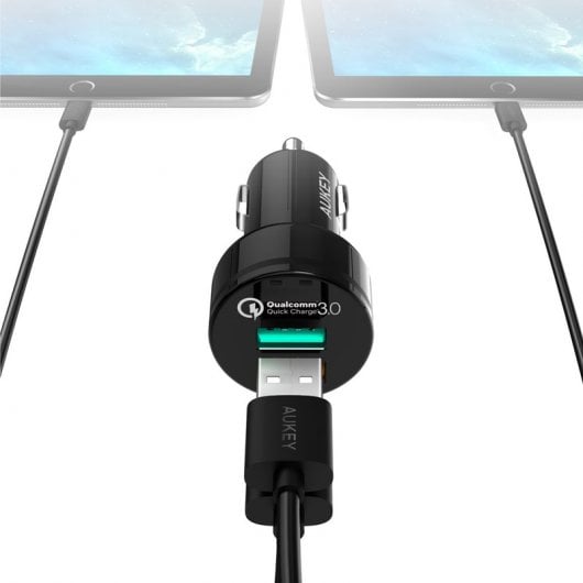 Aukey CC-T7 Quick Charge 3.0 Cargador de Coche Dual USB