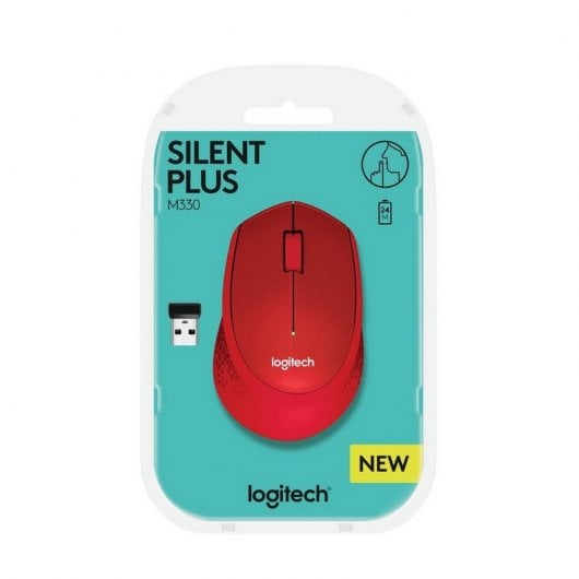 Logitech M330 Silent Plus Mouse Sem Fio Vermelho 1000DPI