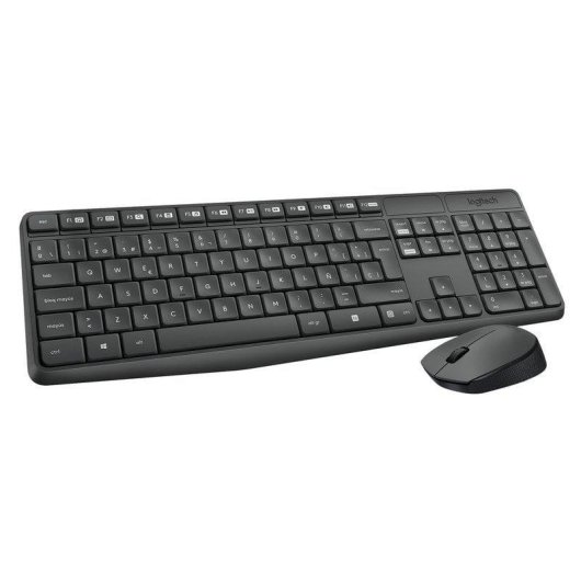 Tastiera Logitech MK235 wireless completa con mouse, QWERTY Spanish, resistente