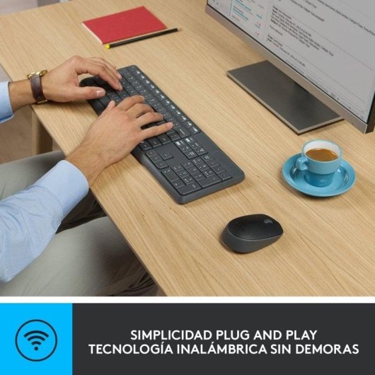 Tastiera Logitech MK235 wireless completa con mouse, QWERTY Spanish, resistente