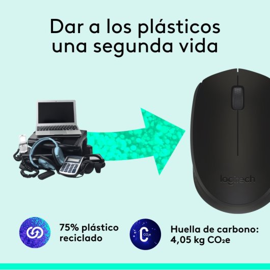 Logitech M171 Ratón Inalámbrico Negro