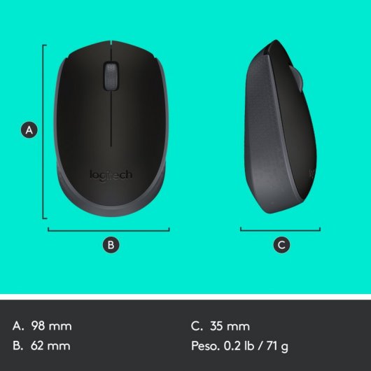 Logitech M171 Ratón Inalámbrico Negro