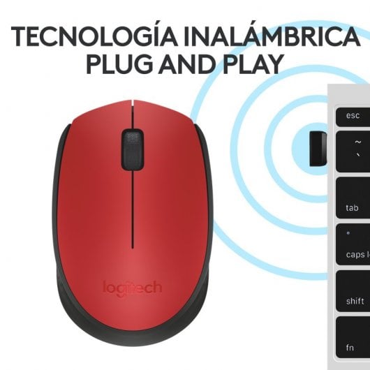 Logitech M171 Red-K mouse Ambidestro RF Wireless Ottico 1000 DPI