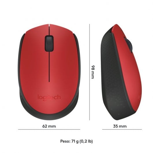 Logitech M171 Ratón Inalámbrico Rojo
