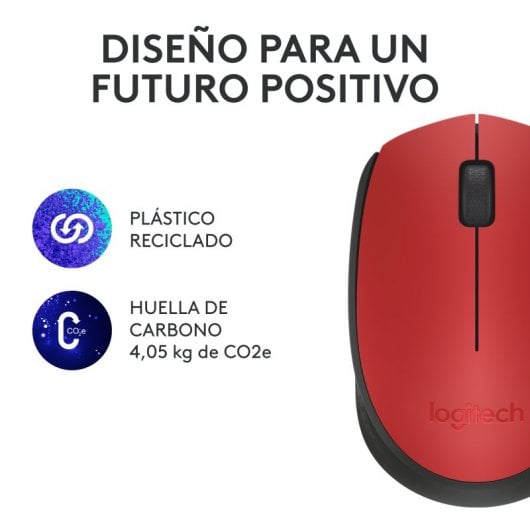 Logitech M171 Red-K mouse Ambidestro RF Wireless Ottico 1000 DPI