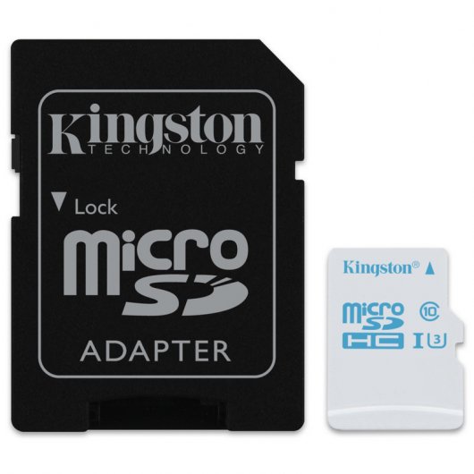 Kingston MicroSD 64GB Clase 10 UHS-I U3 + Adaptador