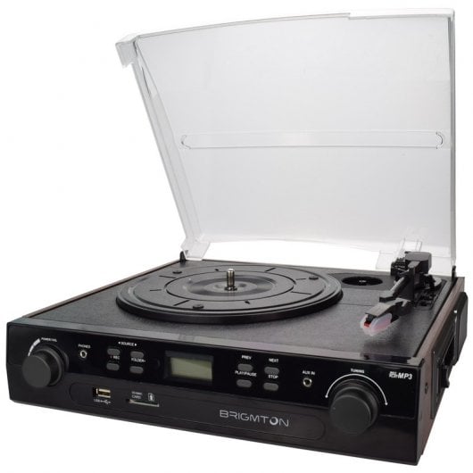 Brigmton Tocadiscos BTC-406 REC Cassette + Grabador
