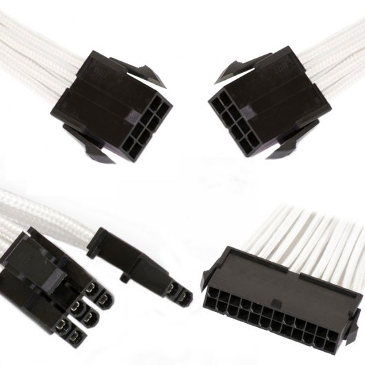 Phanteks Combo Pack Cables Extensión Placa Base 24P/8P/8V Pines Blanco