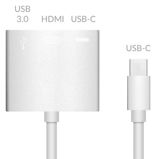 Adaptador USB-C a USB 3.0 + HDMI + USB-C